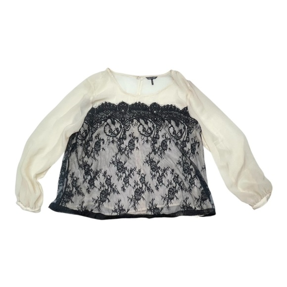 Daisy Fuentes Tops - Daisy Fuentes Womens Top long sleeve lacy Blouse Size: XL Black
Cream C57